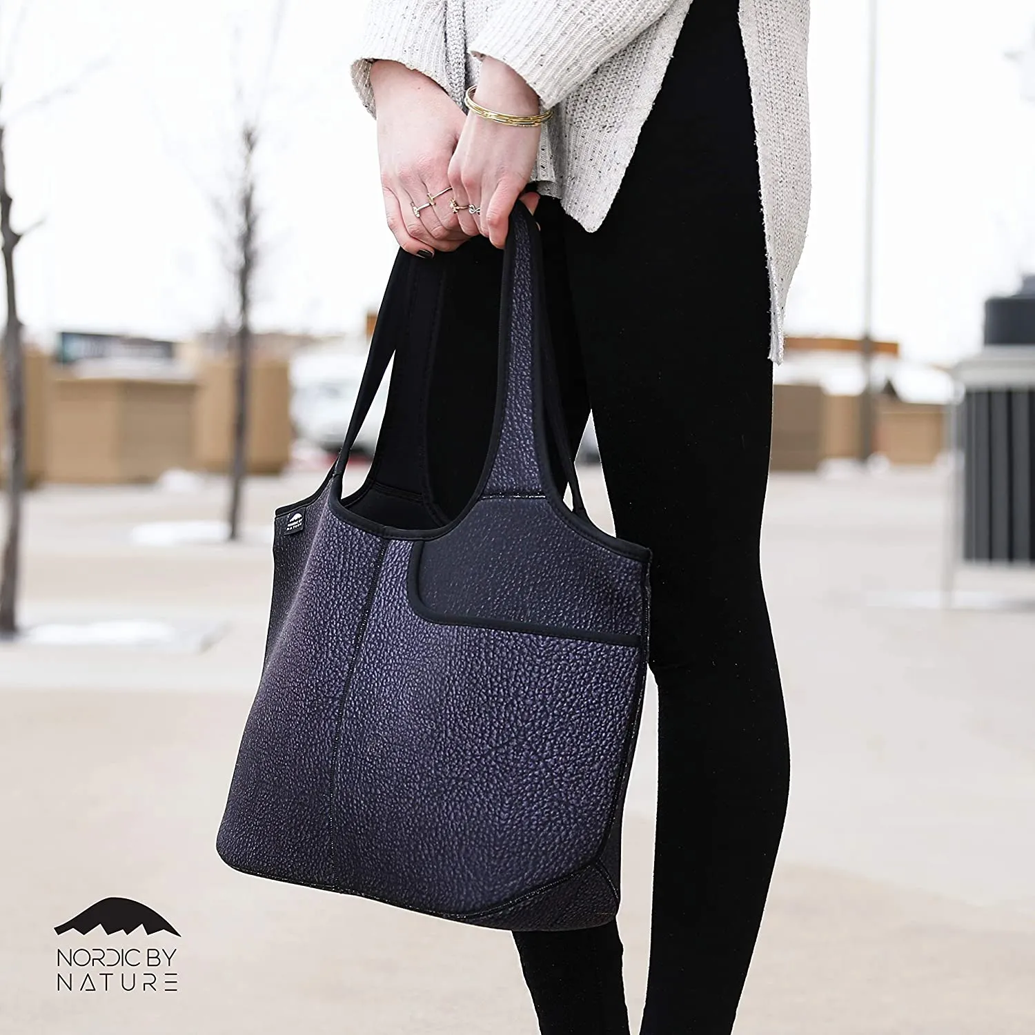 Women's Soft Tote Shoulder Bag Neoprene Handbag Laptop Computer Travel Bag Purse