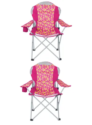 Yello Folding Padded Beach Chair For Camping, Fishing Or Beach - Pink