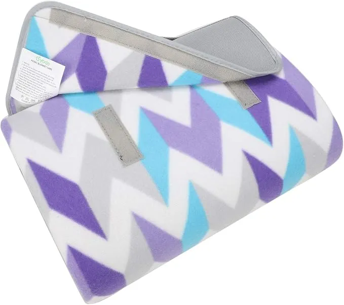 yodo Outdoor Picnic Blanket Water-Resistant for Camping Hiking Festivals, Gray Chevron