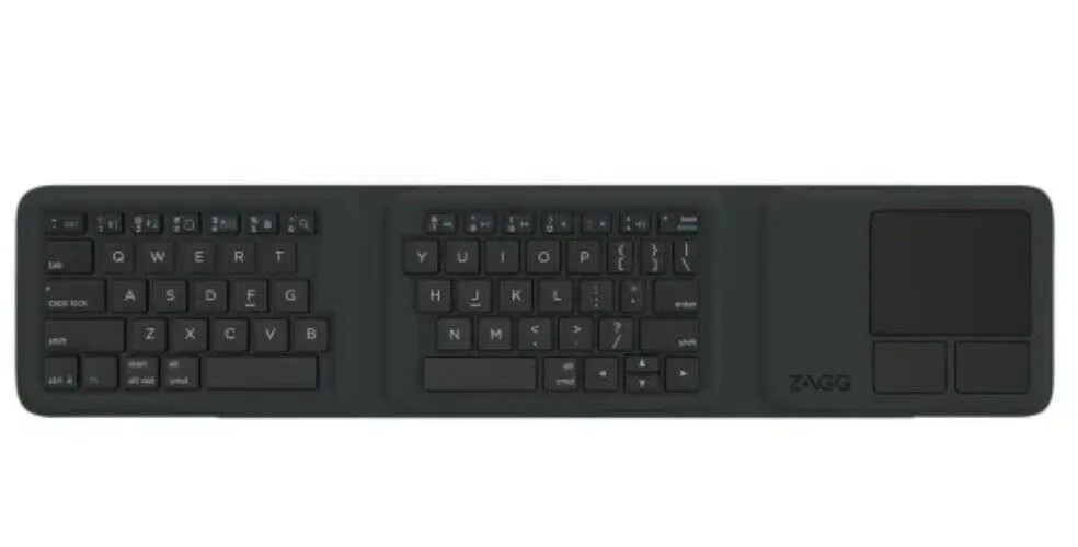 Zagg Tri-Fold Universal Bluetooth Wireless Keyboard with Touchpad- Black