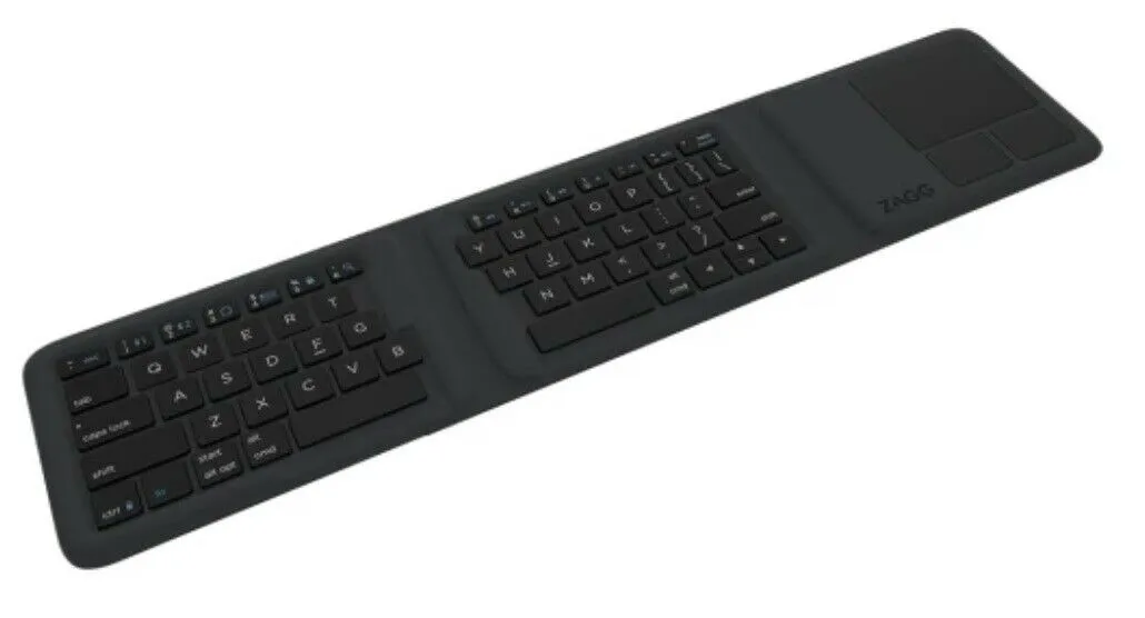 Zagg Tri-Fold Universal Bluetooth Wireless Keyboard with Touchpad- Black