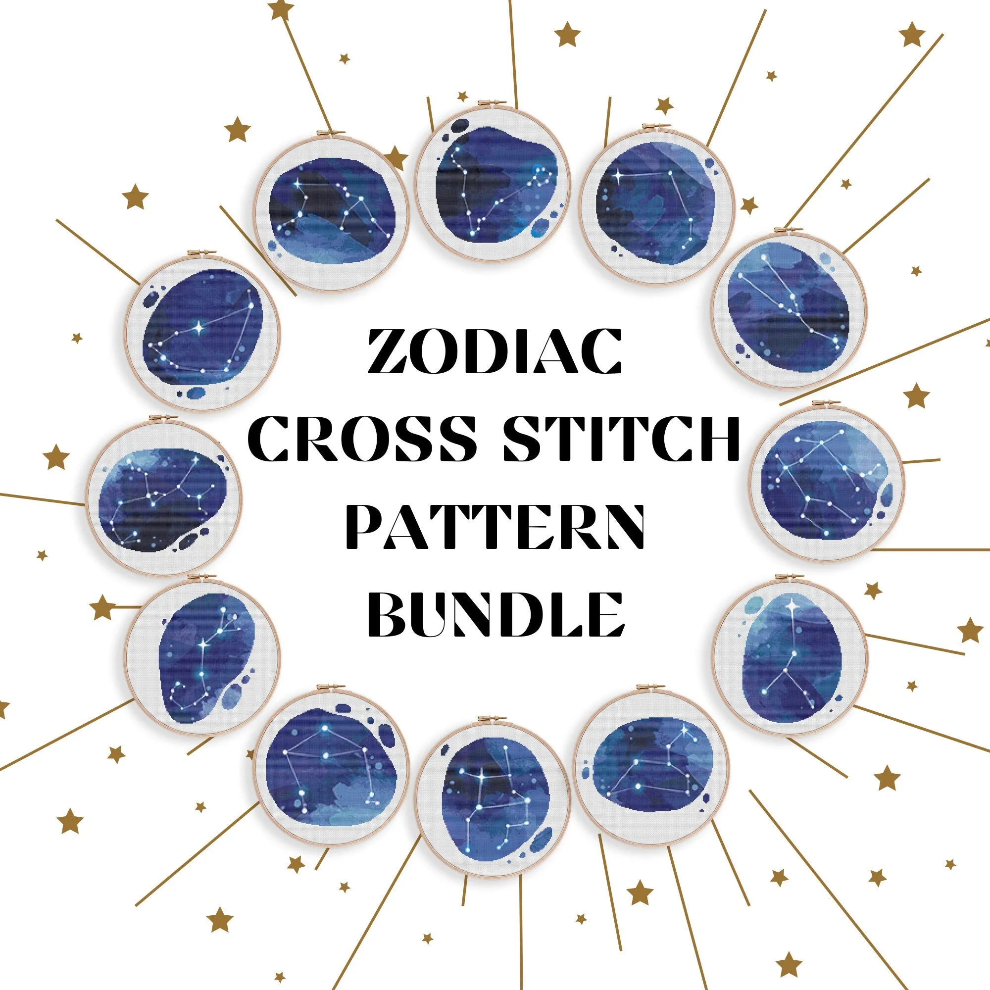 Zodiac Cross Stitch Bundle