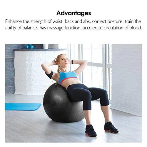 ZOFEY 13mm Extra Thick Yoga and Exercise Mat Hot Yoga Mat with Corner Pockets Desig Anti Skid with Carrying Strap for Gym Workout and Flooring Exercise bal (Black-2022-0123)