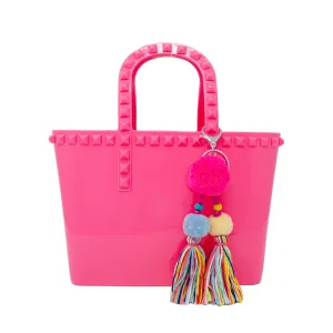 Zomi Gems Jelly Tote Bag w/Tassel - Hot Pink